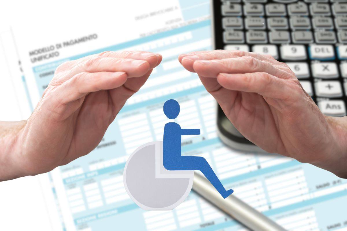 simbolo d'invalidità e f24